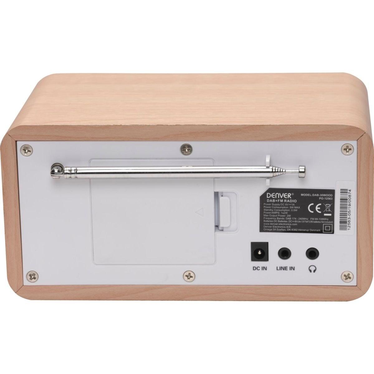 weiß Hellholz beige / Bluetooth, DAB-30 Radio, DAB+, DENVER