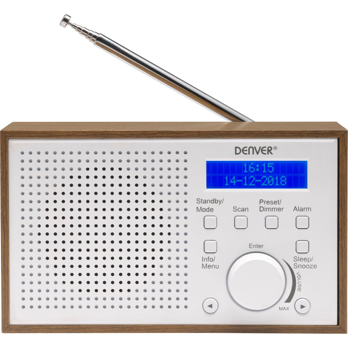 DENVER DAB-46 Weiß Radio braun 4 FM, weiß / GB
