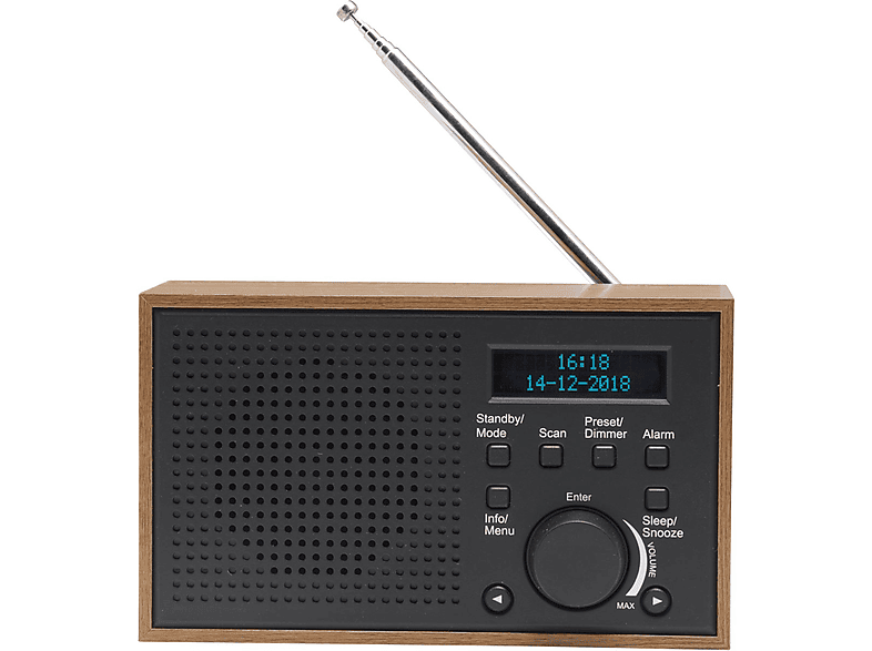 DENVER DAB-46 Dunkelgrau Radio schwarz GB, / braun 4 FM