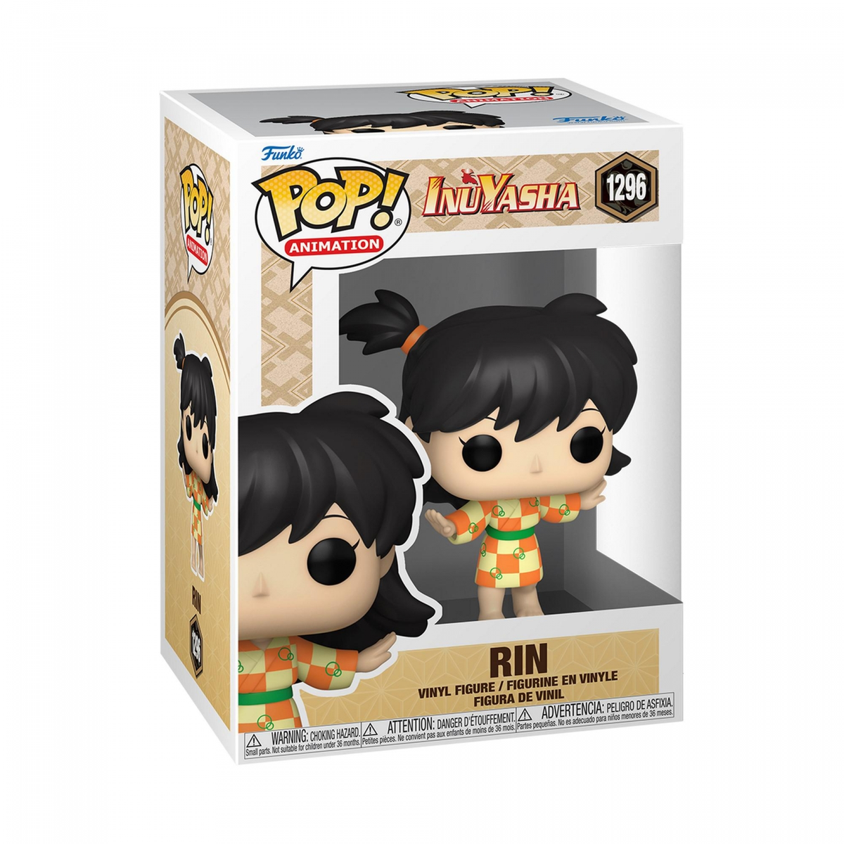 Eine Funko Pop!-Figur von Rin, einer Figur aus Inuyasha. Sie befindet sich in einer Ausstellungsbox.