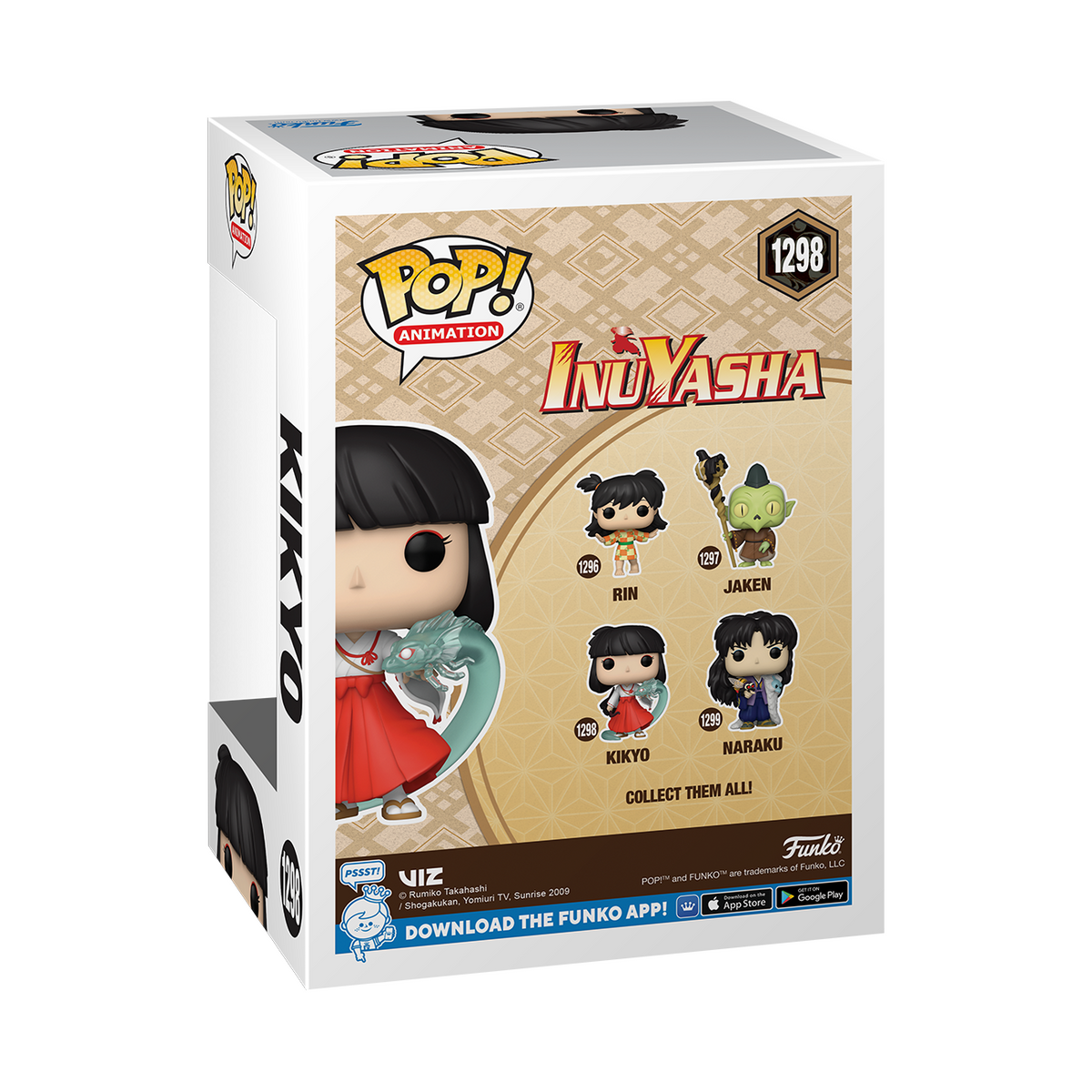InuYasha Funko Pop Box mit Charakteren: Kikyo, Rin, Jaken, Kagome und Naraku. Sammle sie alle!