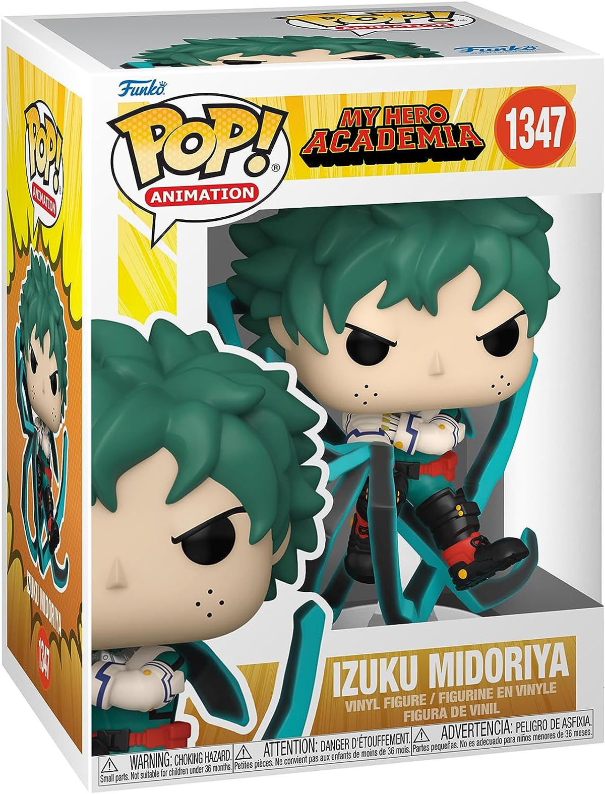 Funko Pop! Vinylfigur von Izuku Midoriya aus My Hero Academia. Verpackt, in Actionpose.