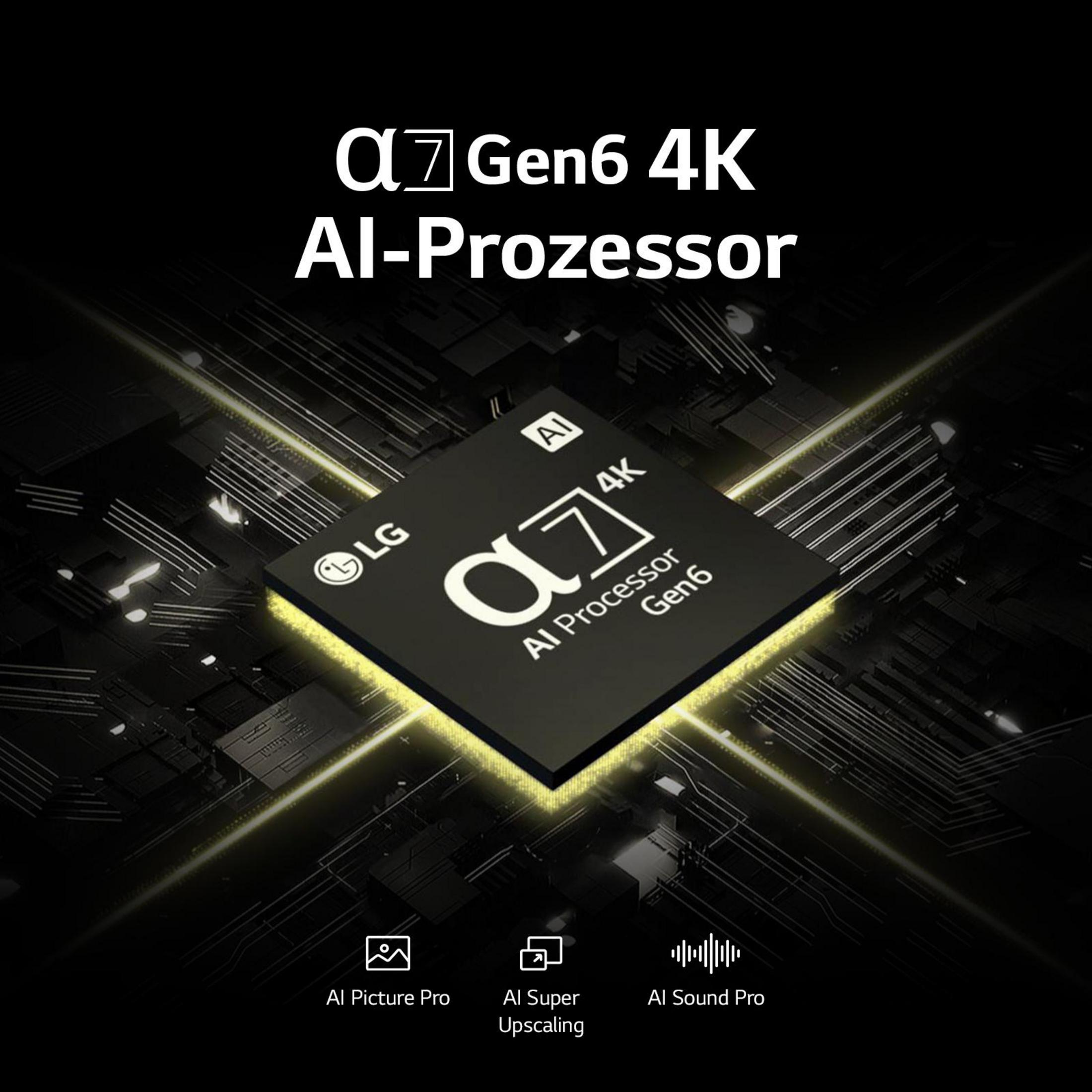 Czarny procesor z logo, z funkcjami AI i etykietą 'Gen6 4K'.