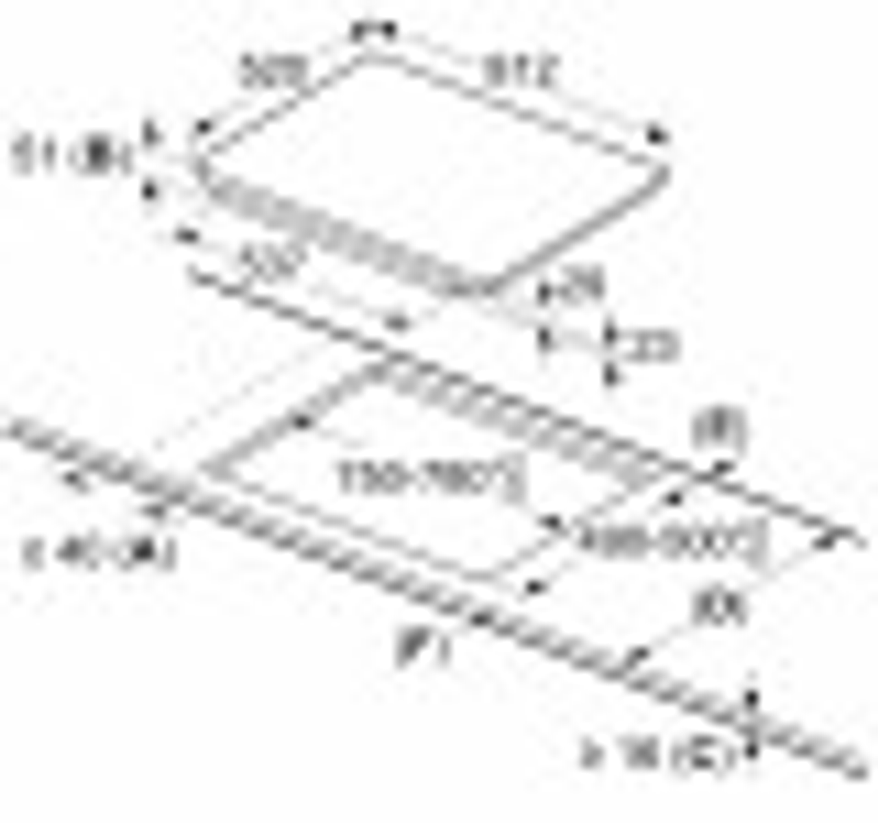 Diagrama de una placa de cocina con dimensiones, incluida una vista superior y medidas de instalación en mm.