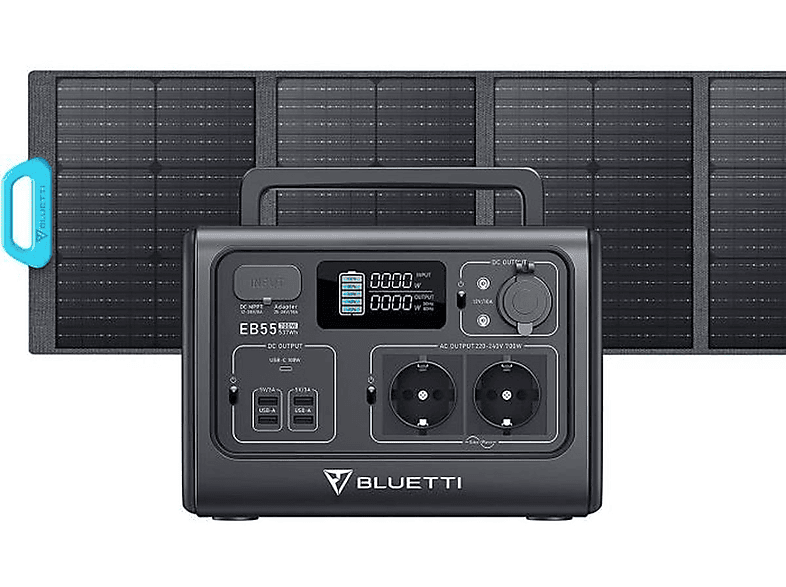 BLUETTI EB55 Solar Generator mit Bausatz PV120 Stromerzeuger Solar panel