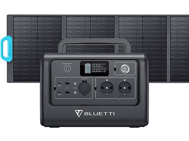 BLUETTI EB70 panel Stromerzeuger mit Generator Bausatz Solar PV120 Solar