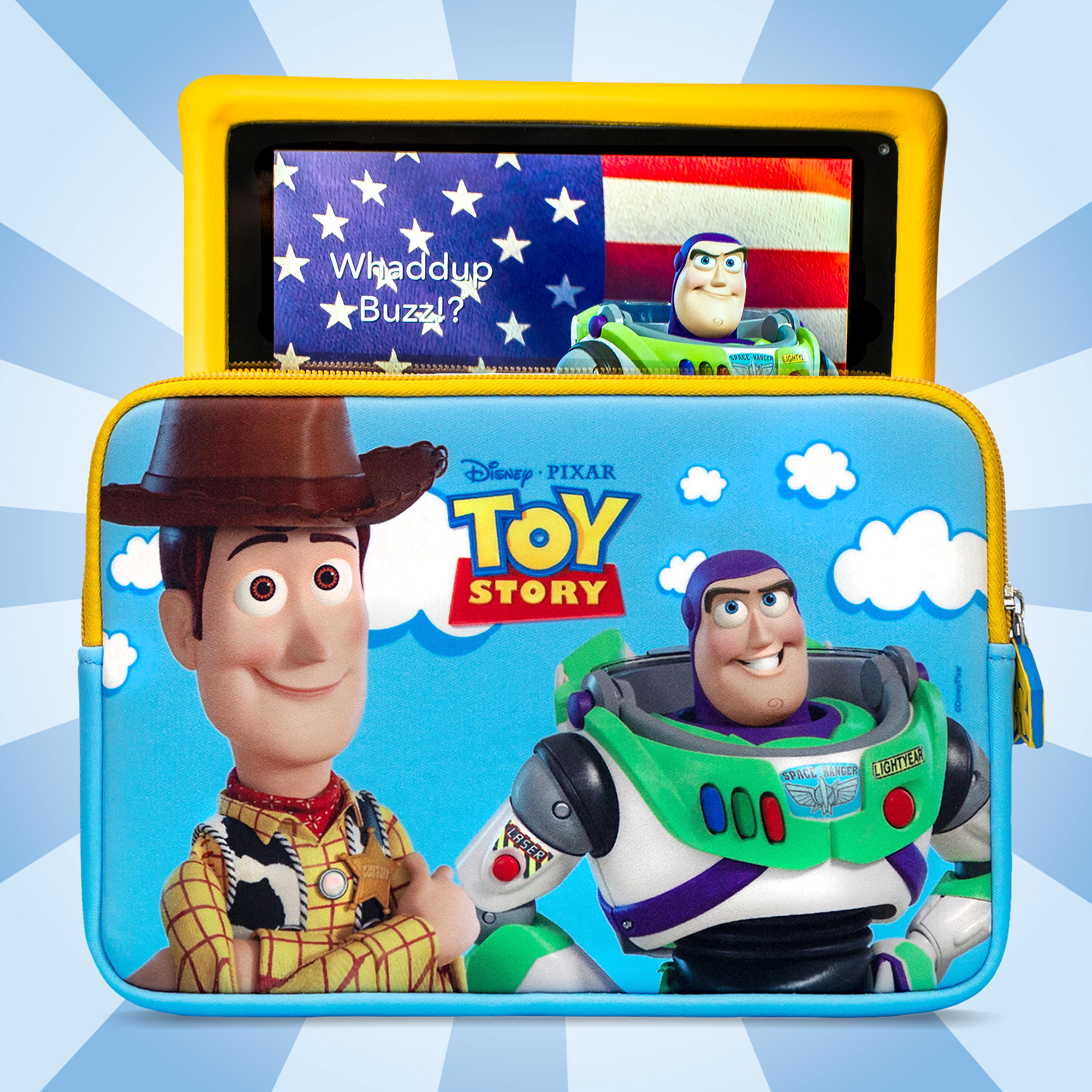 Neopren, Pebble Schutzhülle Sleeve Disney Toy PEBBLE Story Gear Tablet-Tasche Pixar Gelb für GEAR
