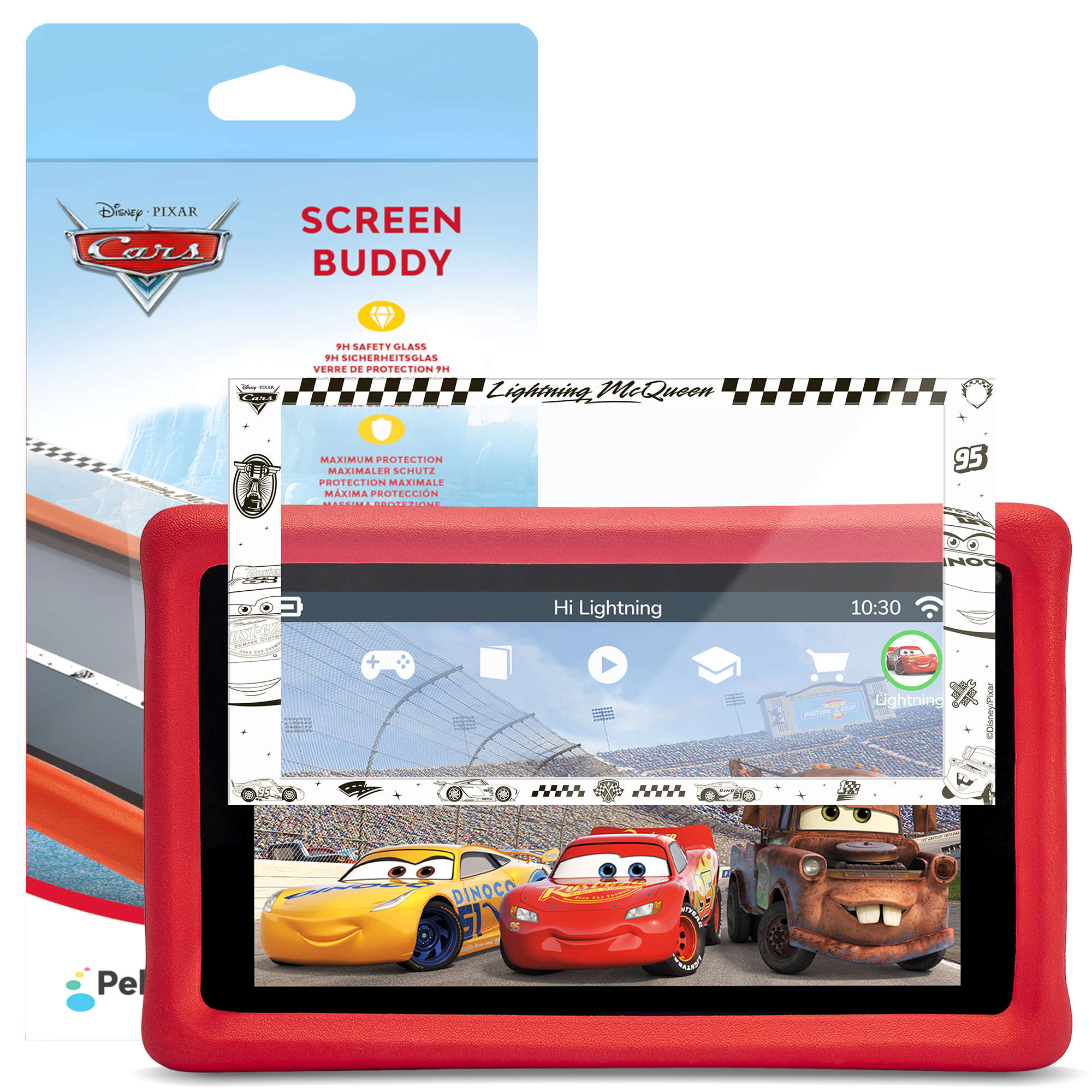 PEBBLE GEAR Disney Cars Displayschutzfolie Zoll) Tablet Kids Disney Pebble Displayschutzfolie(für Gear 7 Pebble Gear
