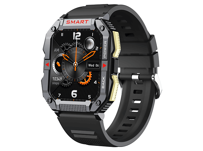ENBAOXIN Sport-Smartwatch - Bluetooth Talk, Gesundheitsmanagement Smartwatch Silikon, 275 mm, Schwarz | Wasserdichte Smartwatches