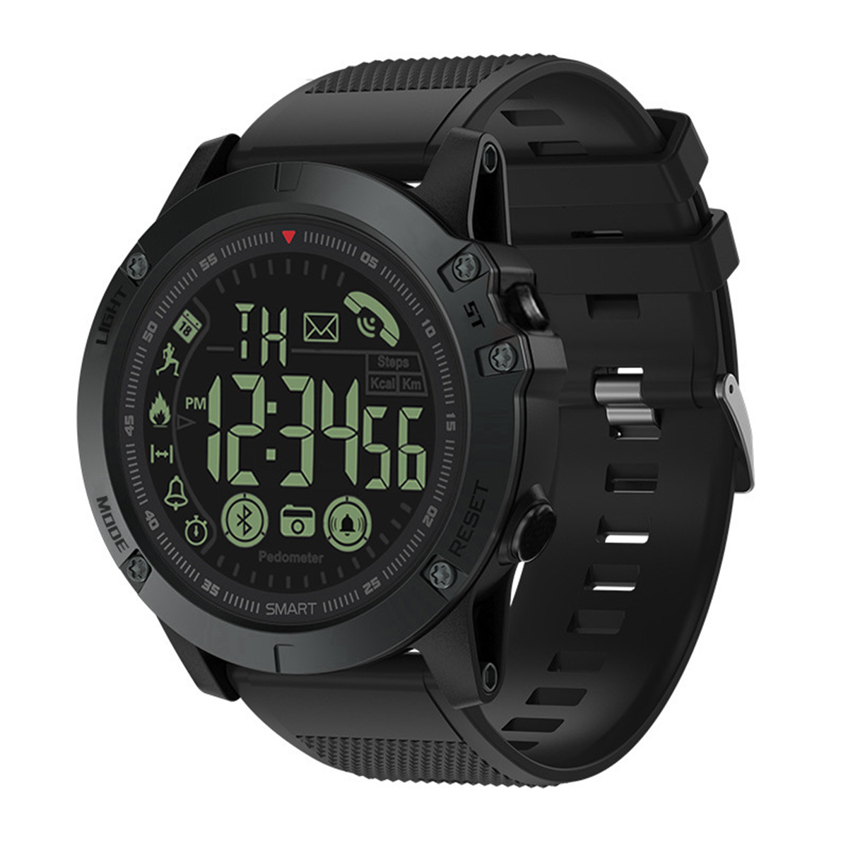 Silikon, Schwarz Smart-Armband Schrittzähler Smartwatch Sportuhr Blut-Sauerstoff-Herzfrequenz-Blutdruck-Überwachung ENBAOXIN