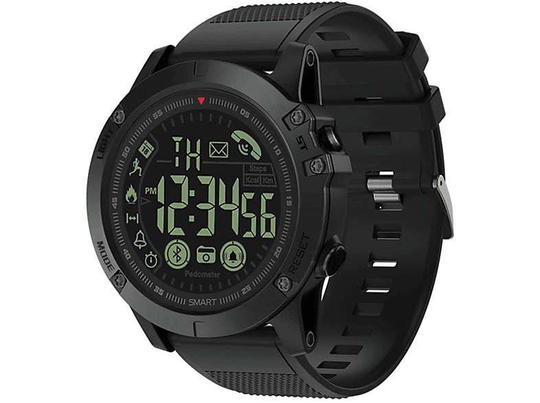 ENBAOXIN Smart-Armband Blut-Sauerstoff-Herzfrequenz-Blutdruck-Überwachung Schrittzähler Smartwatch Sportuhr Silikon, Schwarz