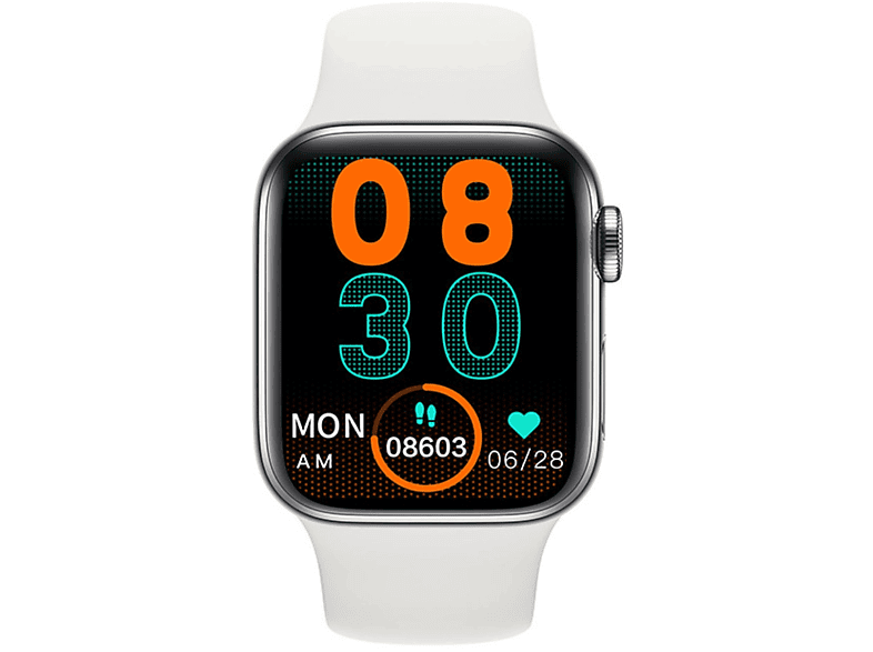 ENBAOXIN i8 Smartwatch Weiß Smartwatch Max Silikon, wasserdicht, Pro Bluetooth Kunststoff - mehrsprachig, Tasten Talk, zwei
