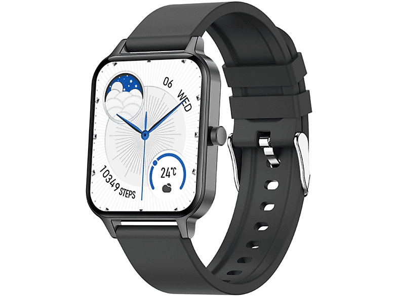 ENBAOXIN Intelligente Armbanduhr - Soziale Unterhaltung, intelligente Überwachung Smartwatch Silikon Silikon, Schwarz