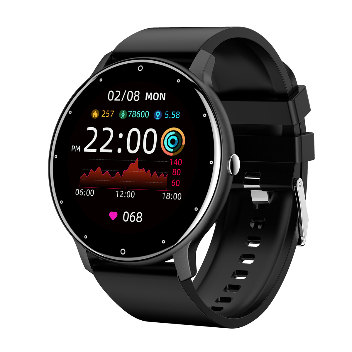 Sensorloses Smartwatch - Pinke Gesundheitsmanager, Sportbegleiter Silikon, 190 Tragen, Smartwatch mm, ENBAOXIN Rosa