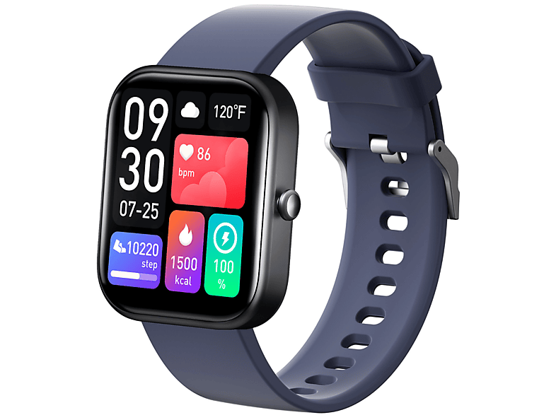 ENBAOXIN Smart Watch Herzfrequenz Watch Silikon, Smartwatch Talk Smart Grau Blut-Sauerstoff-Gesundheitsüberwachung Silikon Sportuhr Bluetooth