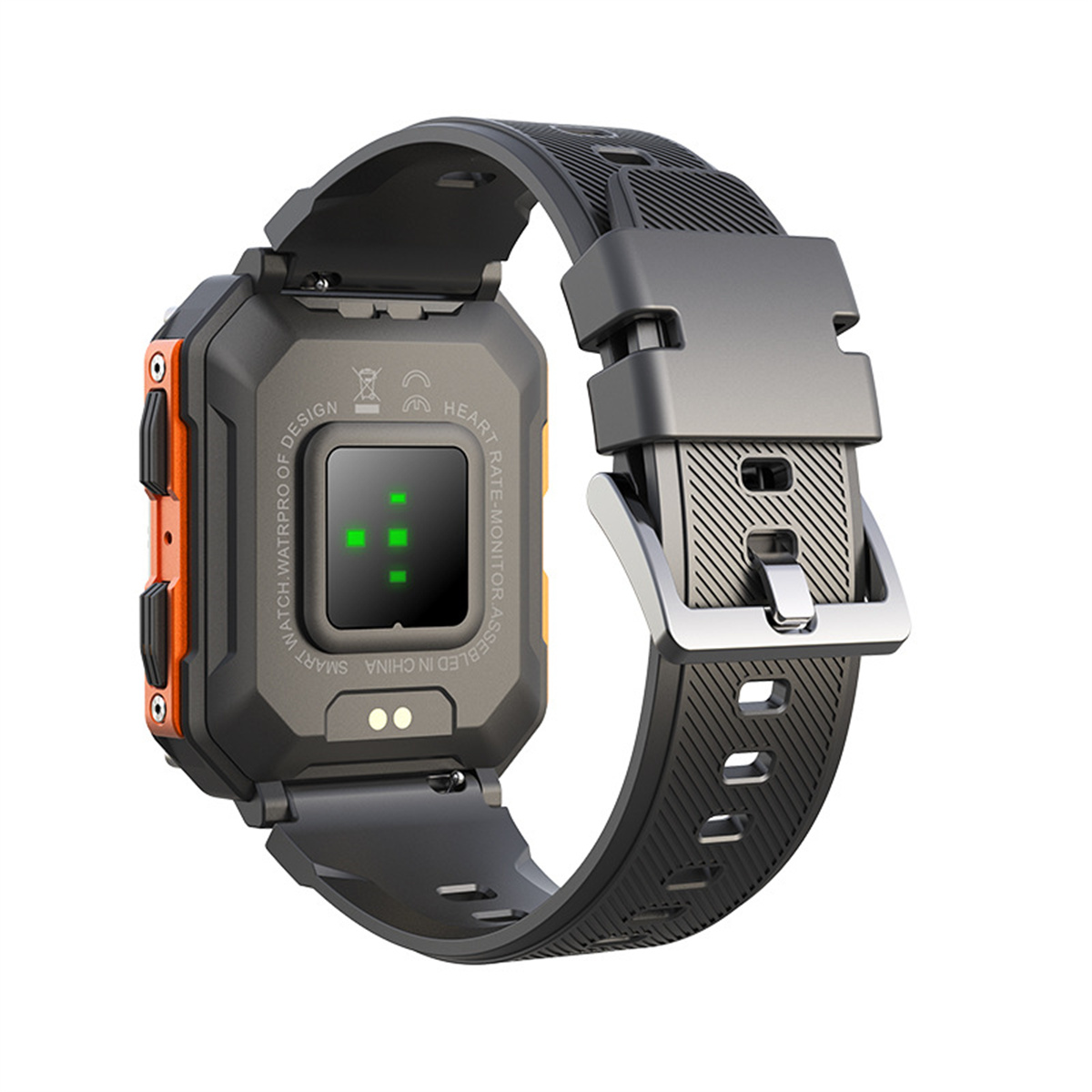 Bluetooth Schrittzähler, Orange Silikon, Multi-Sport-Modus Orange Wasserdichter Smartwatch Smartwatch Silikon sprechende - ENBAOXIN