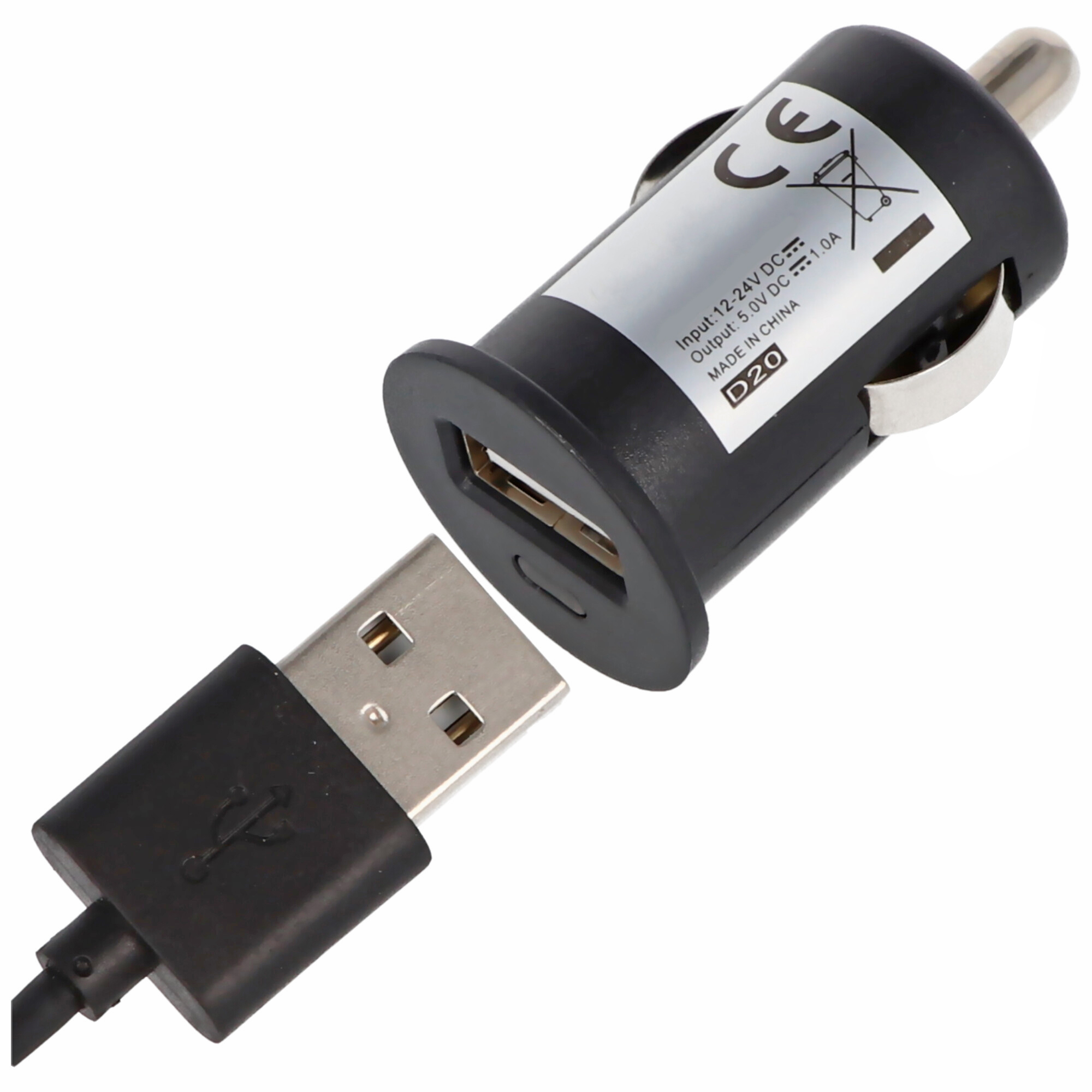 12 ACCUCELL Schwarz USB Volt Ladegerät USB-Ladebuchse mit Auto-Adapter extra Universal, kompakt