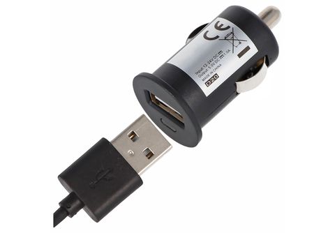 ACCUCELL 12 Volt USB Auto-Adapter extra kompakt mit USB-Lad Ladegerät  Universal, Schwarz