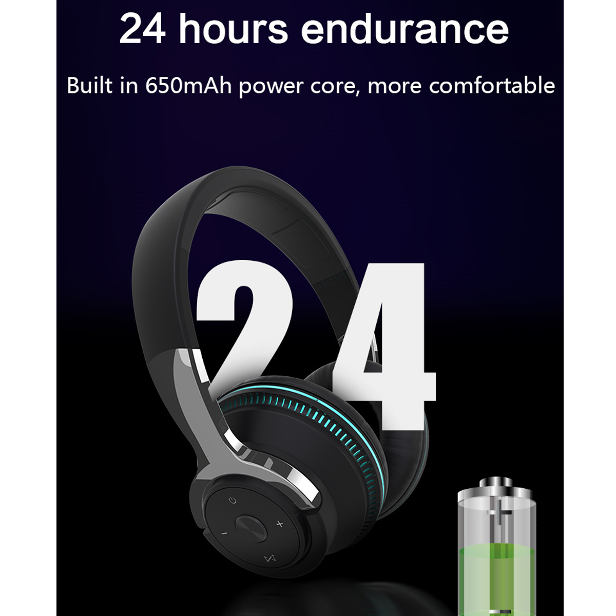 ENBAOXIN Headset Blaues Stirnband Gaming Over-ear Blau Bluetooth Headset All Headset, Bluetooth Beleuchtetes Wireless Kopfhörer Inclusive