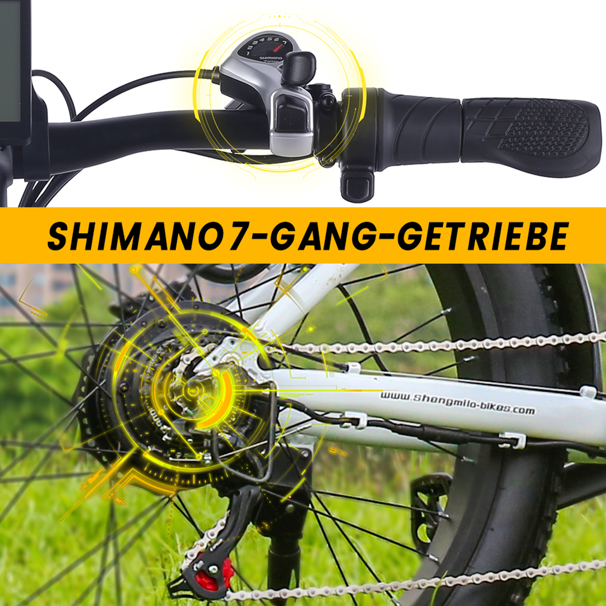 SHENGMILO MX06 Herren-Elektrofahrrad, die All Weiss) SAMSUNG-Akku Bike Terrain für Arbeit, 840Wh, V 48 (Laufradgröße: (ATB) 26 Unisex-Rad, Pendlerfahrrad 17,5 Zoll, Ah
