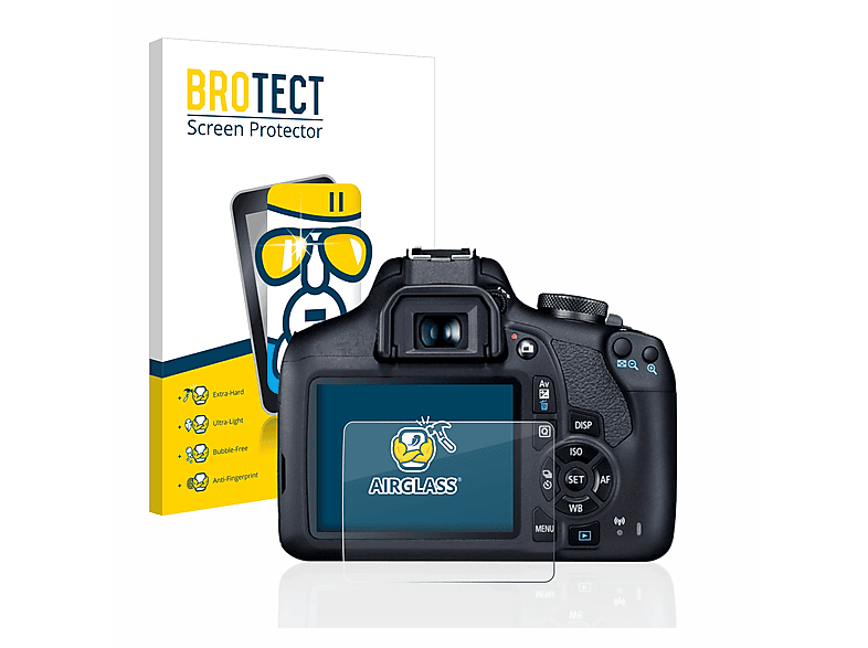 BROTECT Airglass klare Schutzfolie(für Canon 2000D) EOS
