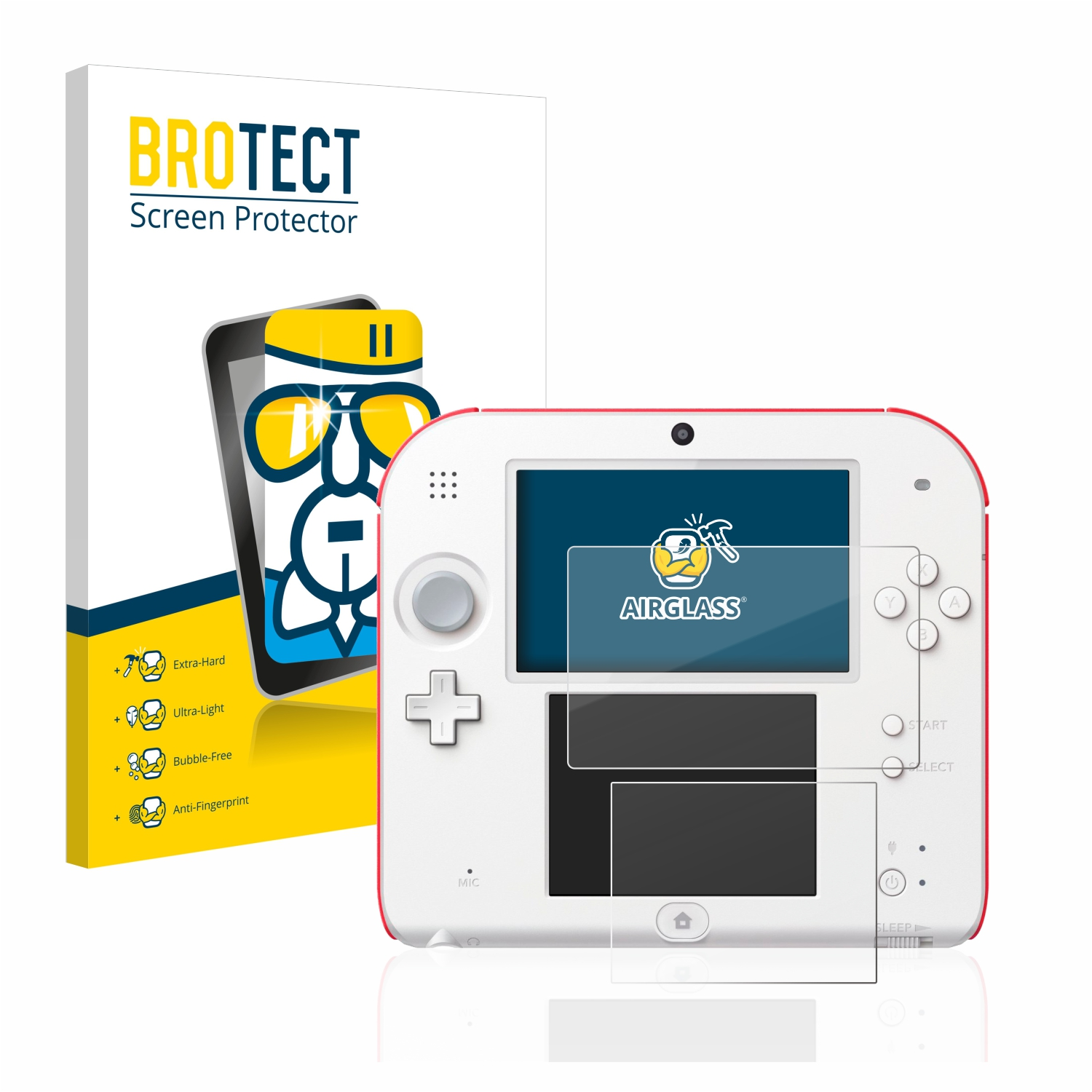 BROTECT Airglass 2DS) klare Nintendo Schutzfolie(für
