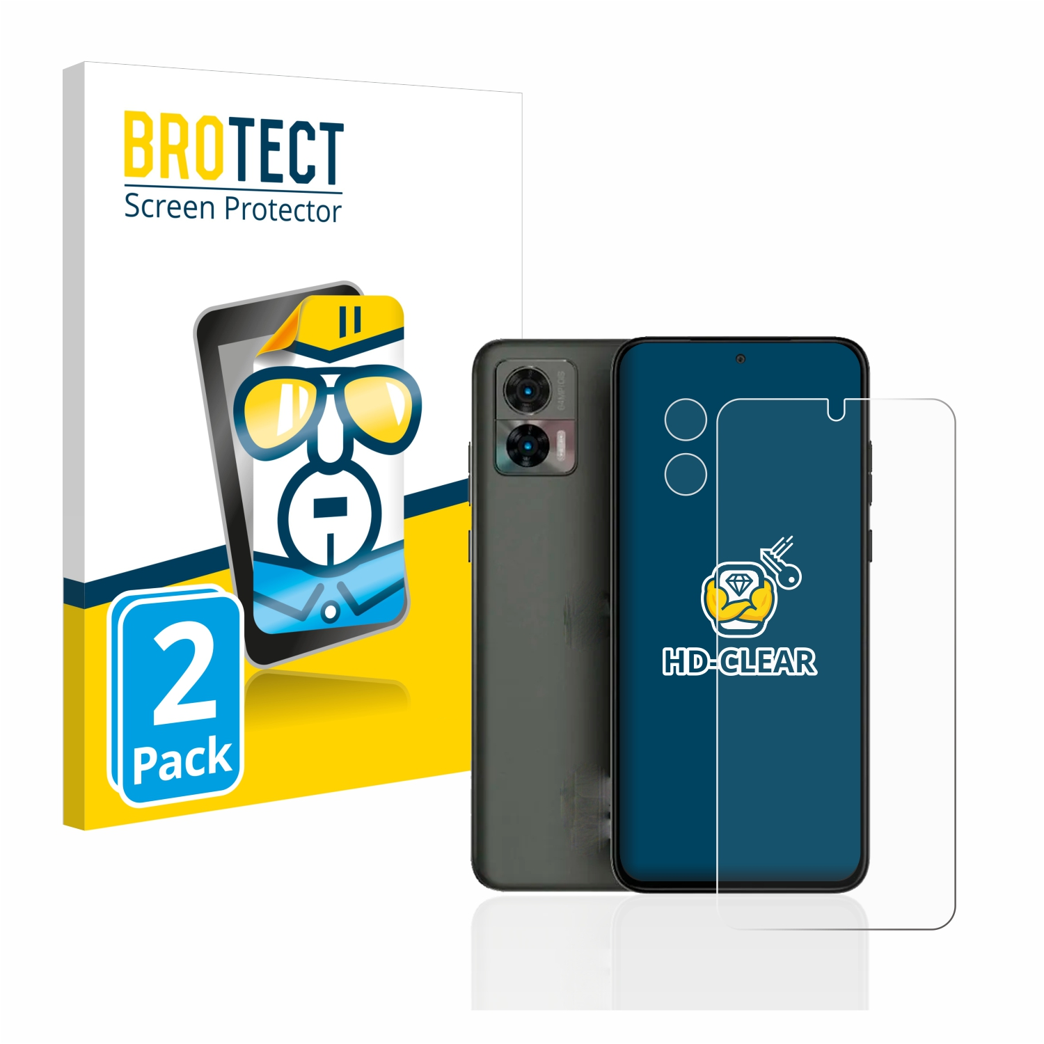 BROTECT 2x Motorola Schutzfolie(für 30 Neo) klare Edge