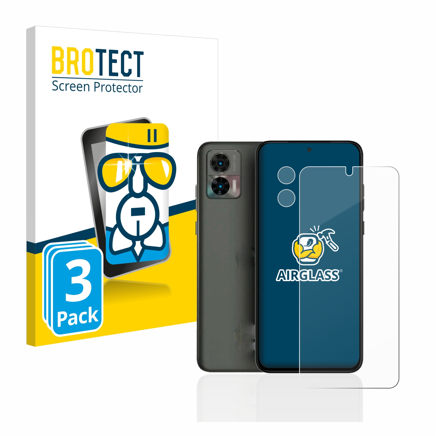 BROTECT 3x Airglass Schutzfolie(für Edge Motorola 30 Neo) klare