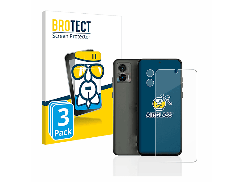 BROTECT 3x Airglass klare Schutzfolie(für Motorola Edge 30 Neo)