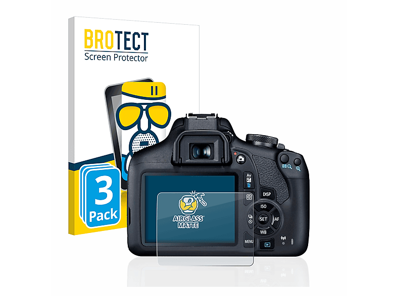BROTECT 3x Airglass matte Schutzfolie(für Canon EOS 2000D)
