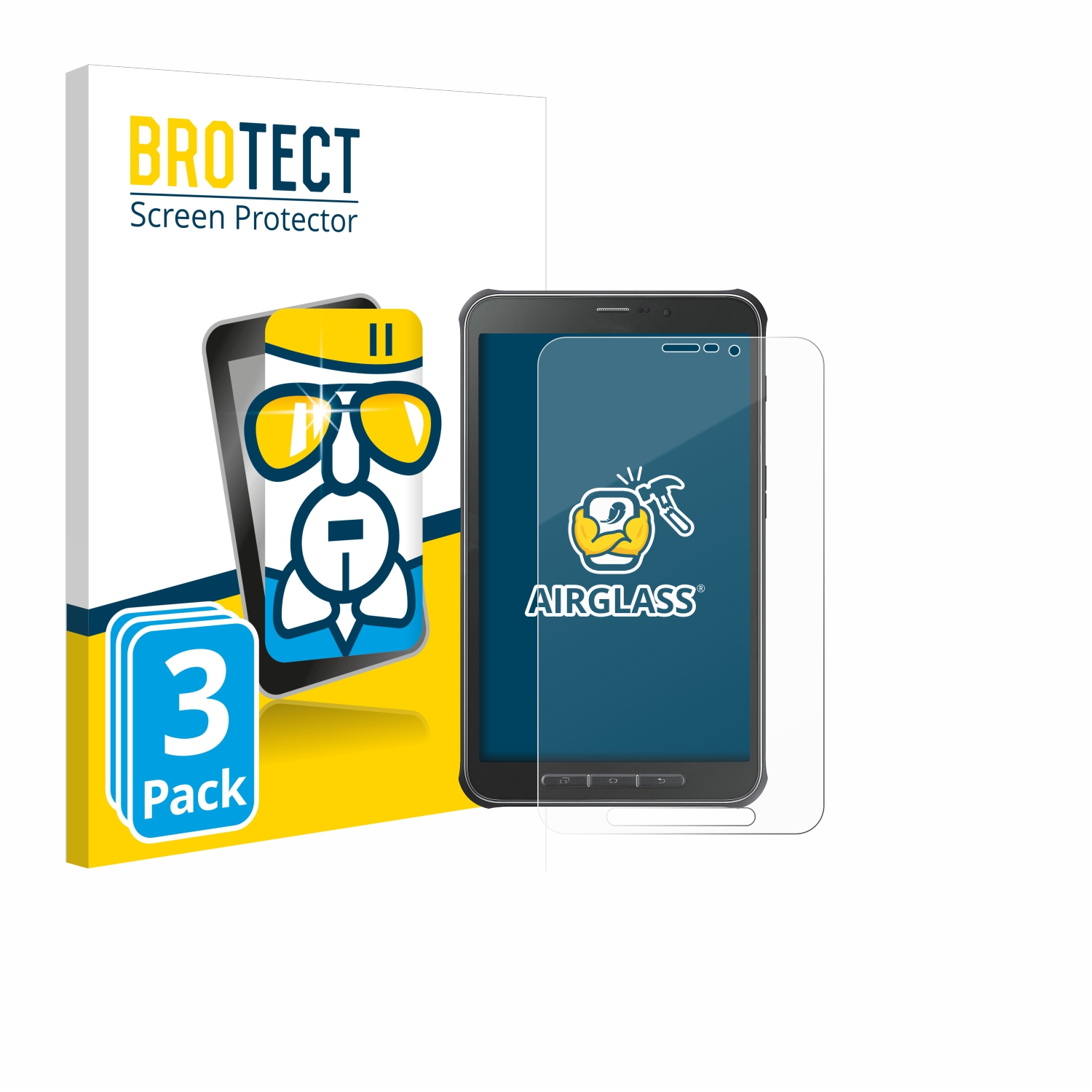 Airglass SM-T365) Schutzfolie(für Tab Samsung klare Galaxy BROTECT Active 3x