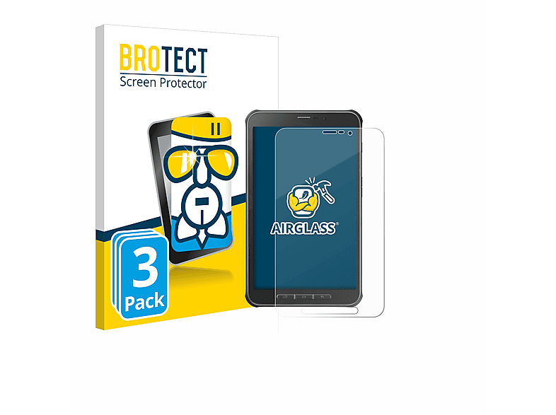 BROTECT Tab Active Airglass 3x Samsung SM-T365) Schutzfolie(für klare Galaxy