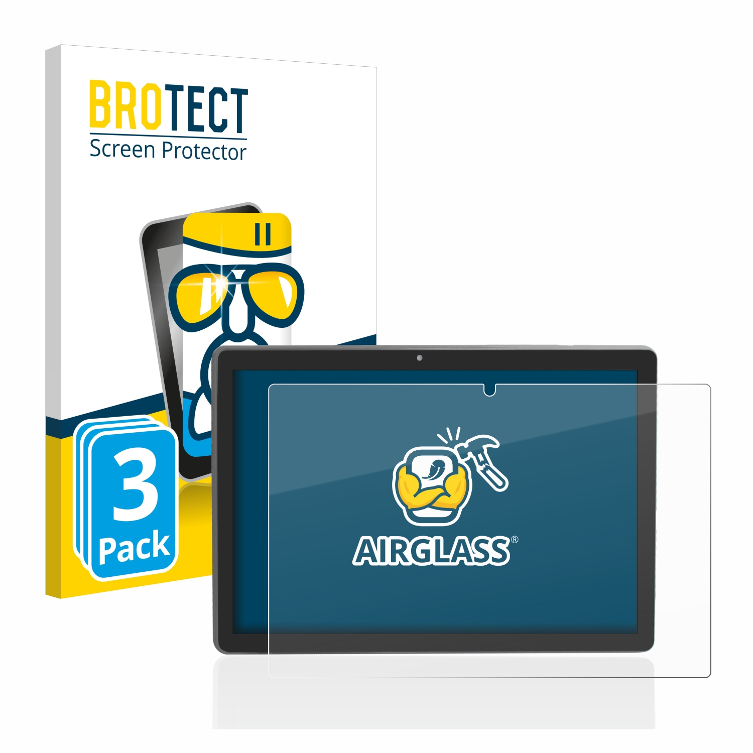 Majestic 3x Schutzfolie(für Airglass BROTECT Tab-912 4G) klare