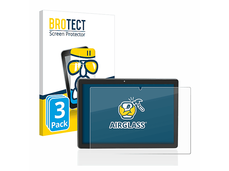 BROTECT 3x Airglass klare Schutzfolie(für Majestic Tab-912 4G) | Tabletschutzfolien