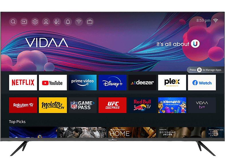 SMART TECH 43 Zoll Smart TV 43UV10V1 LED TV (Flat, 43 Zoll / 109 cm