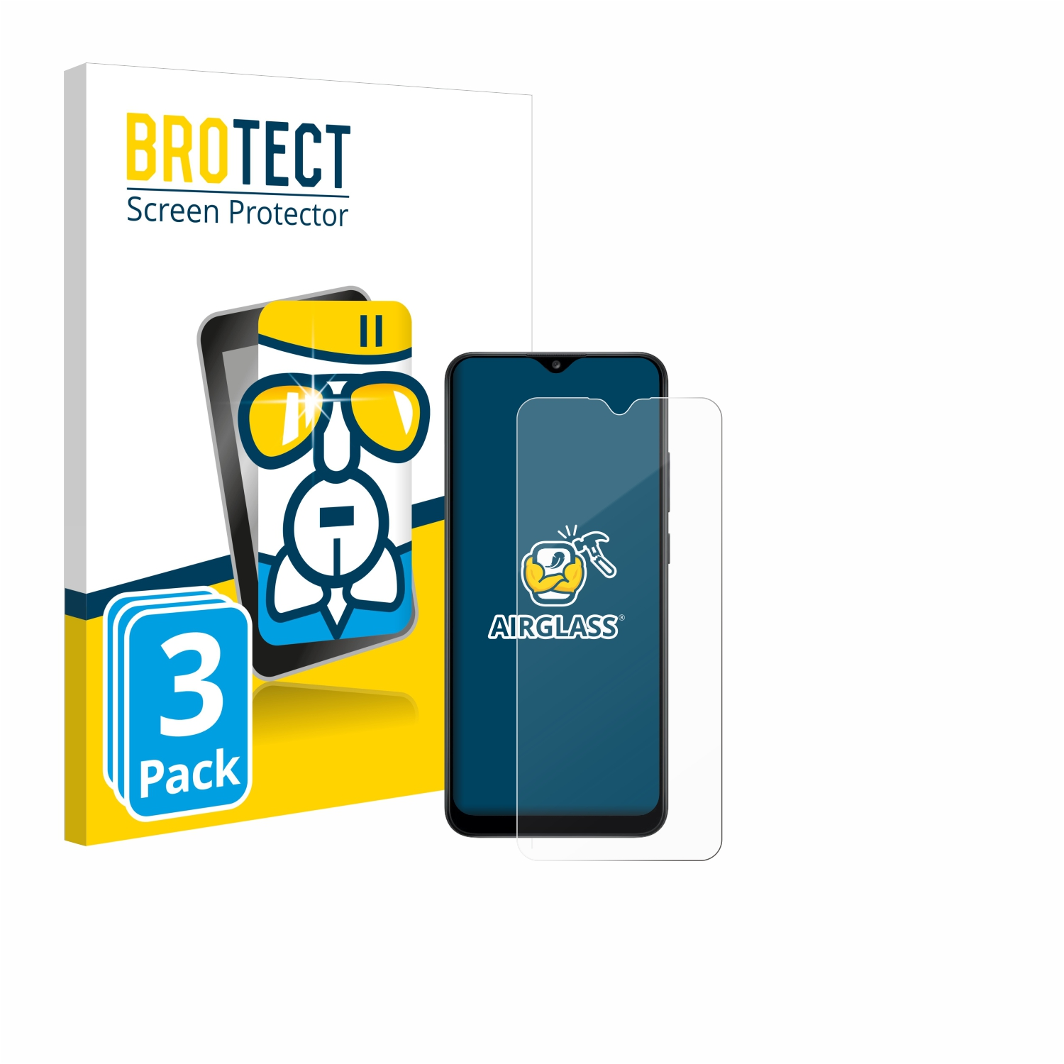 BROTECT 3x Airglass klare A02s) Galaxy Schutzfolie(für Samsung
