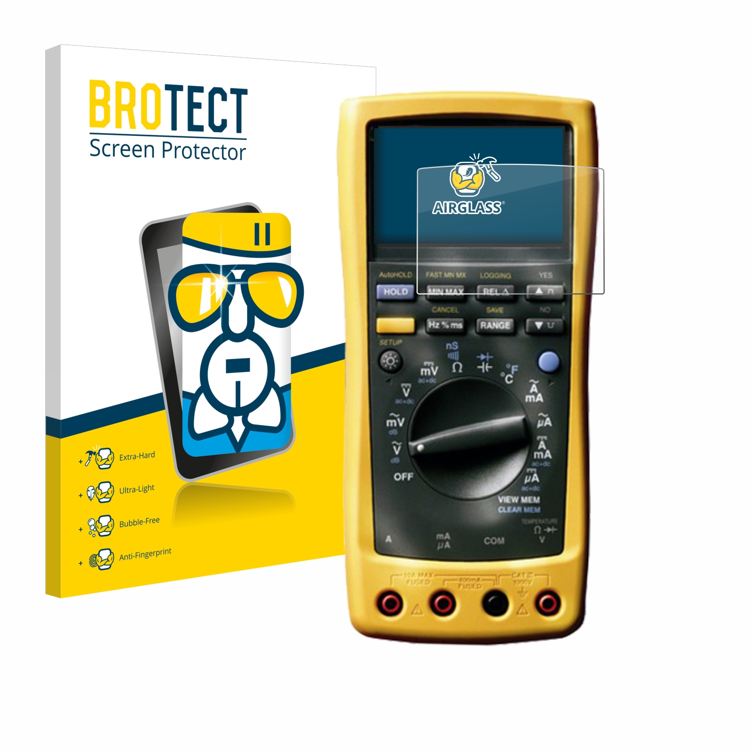 BROTECT Fluke Airglass MultiMeter klare 189) Schutzfolie(für