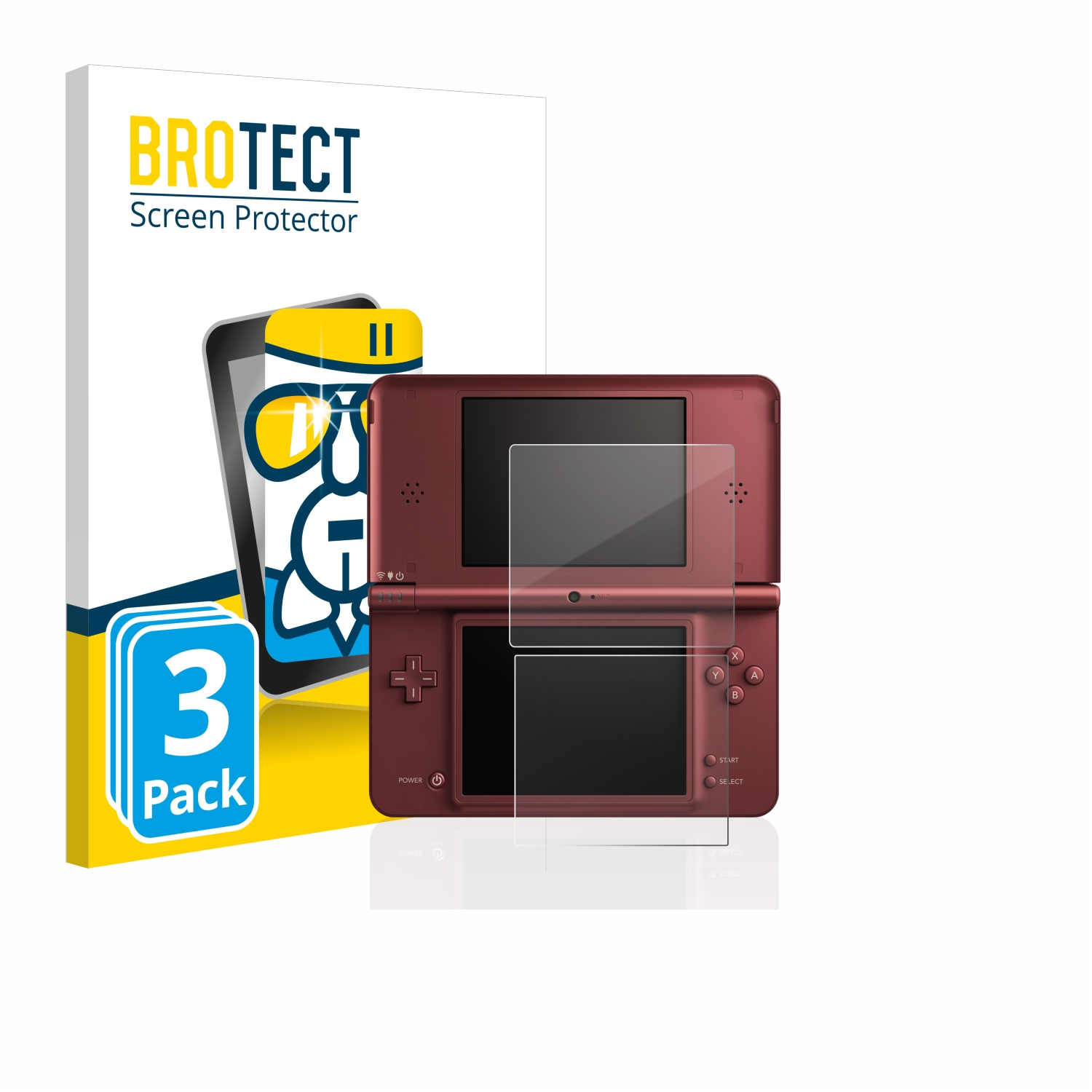 BROTECT 3x Airglass Schutzfolie(für Nintendo DSi klare XL)