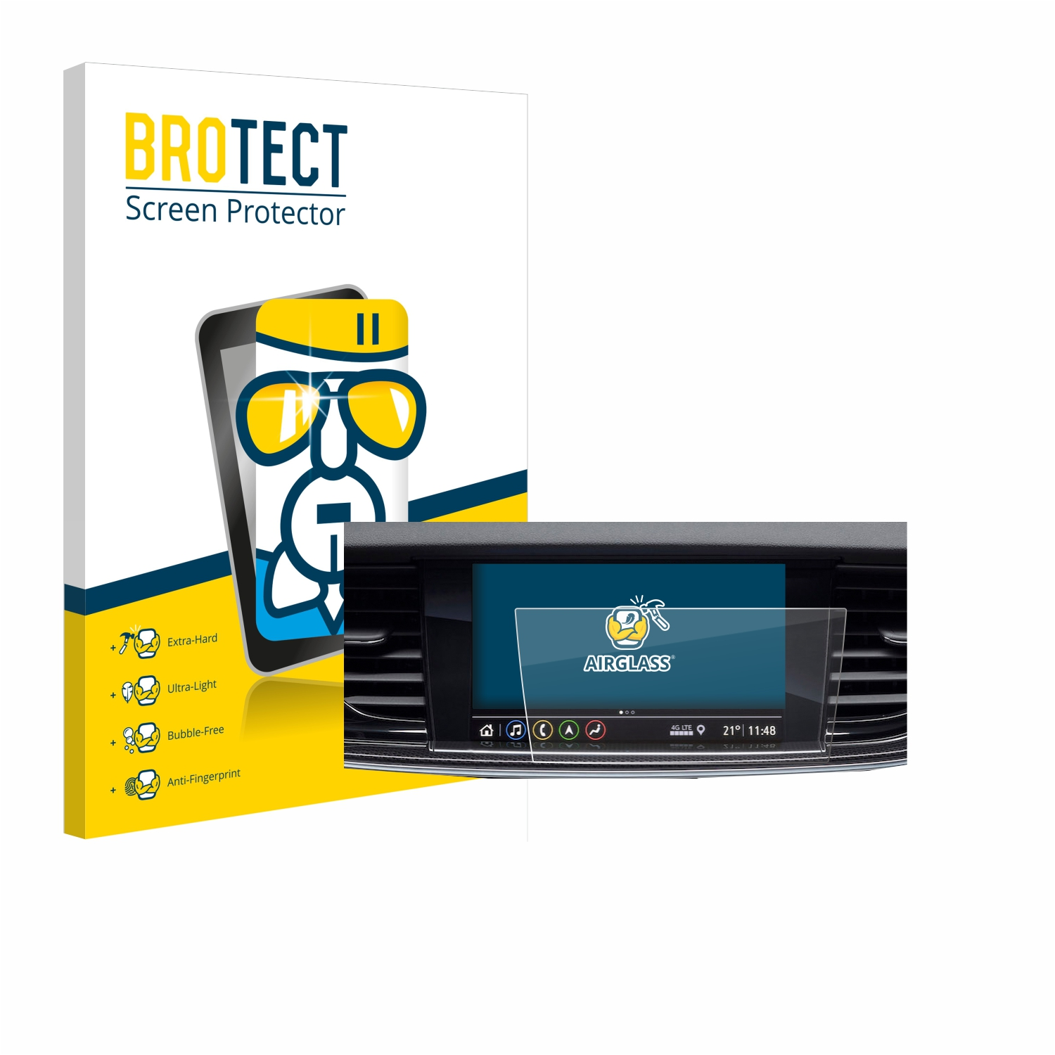 BROTECT Airglass klare Schutzfolie(für 2017 IntelliLink 900 Insignia Opel Navi 8\