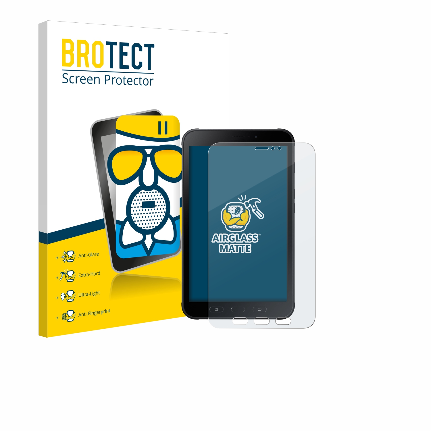 BROTECT Airglass matte Schutzfolie(für Samsung 2) Galaxy Active Tab