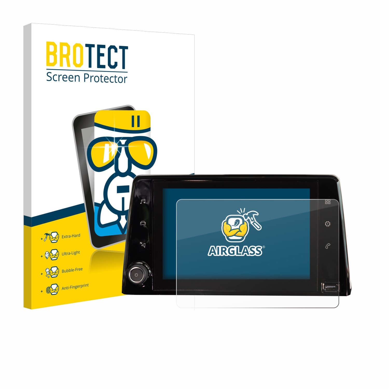 BROTECT Airglass klare Schutzfolie(für Peugeot System) Rifter Infotainment 2019