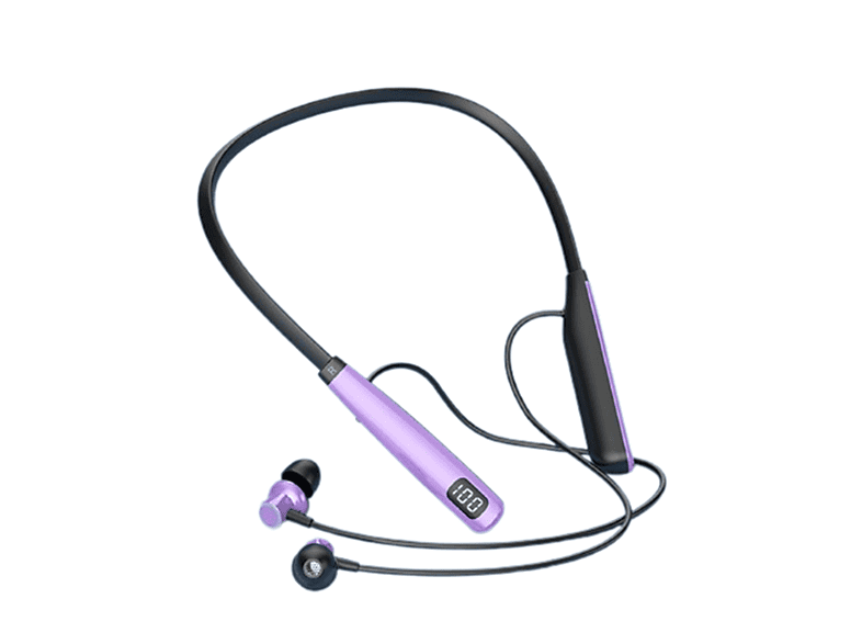 ENBAOXIN Bluetooth-Headset - um den Hals, langer Standby, langes Tragen ohne Schmerzen, In-ear Bluetooth Kopfhörer Bluetooth Lila