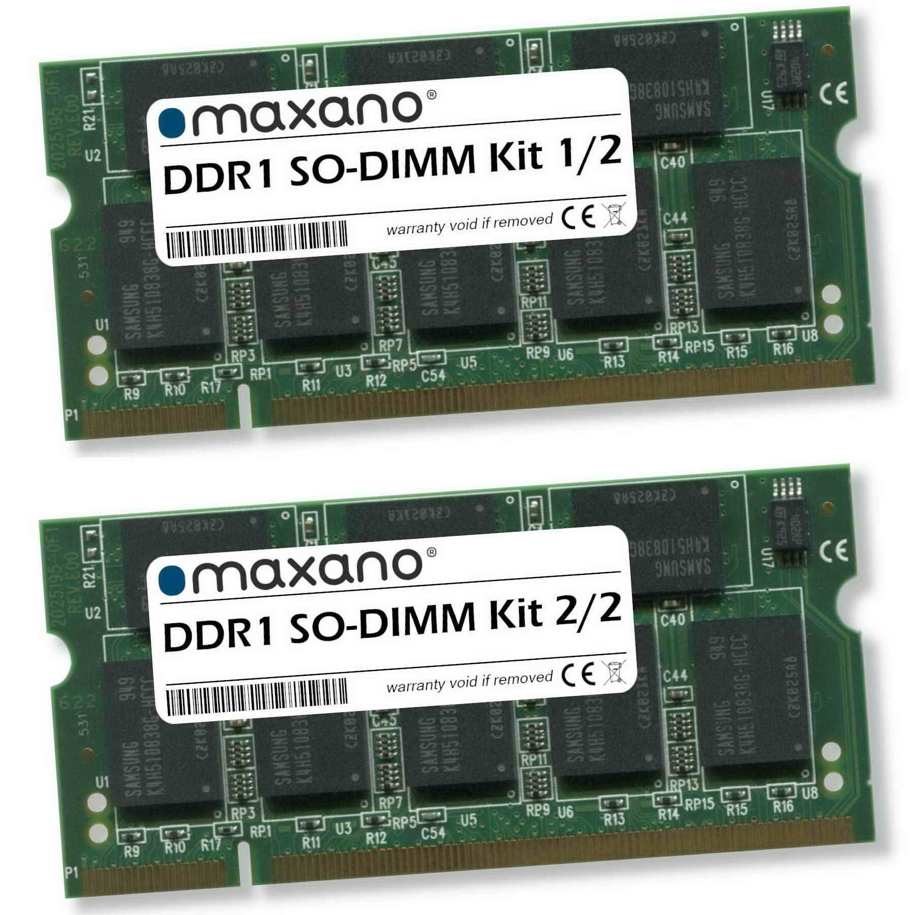 MAXANO 2GB Kit 2x 1GB HP RAM (PC-2700 SDRAM HPE nx7010 SO-DIMM) / für GB Compaq 2 Arbeitsspeicher