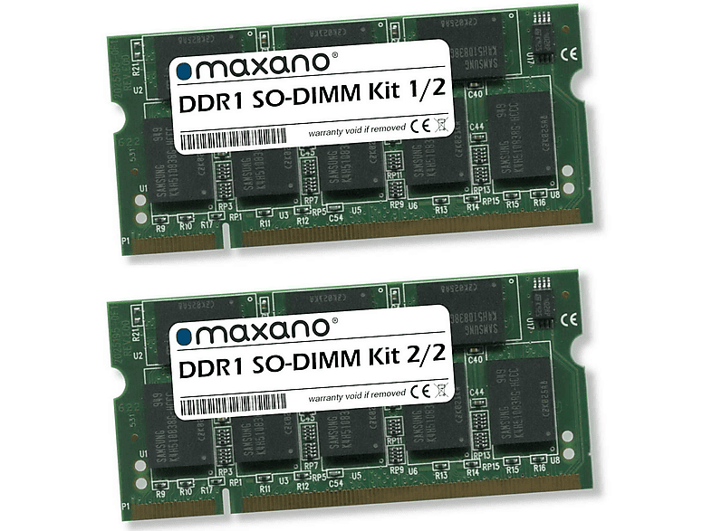 MAXANO 2GB Kit 2x 1GB HP RAM (PC-2700 SDRAM HPE nx7010 SO-DIMM) / für GB Compaq 2 Arbeitsspeicher