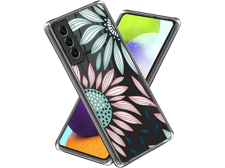 WIGENTO Design Muster Motiv TPU Hülle dünn & robust, Backcover, Samsung, Galaxy S23 Plus 5G, Transparent mit Aufdruck