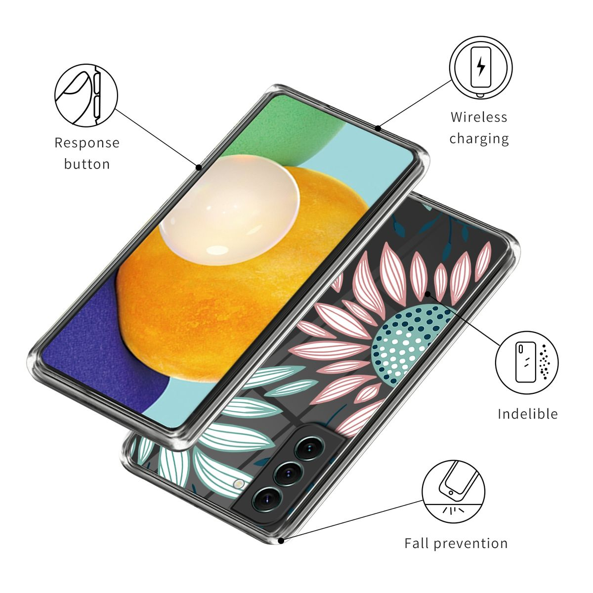 WIGENTO Design Muster Motiv 5G, Hülle mit Transparent Samsung, TPU robust, dünn Plus Aufdruck Galaxy Backcover, & S23