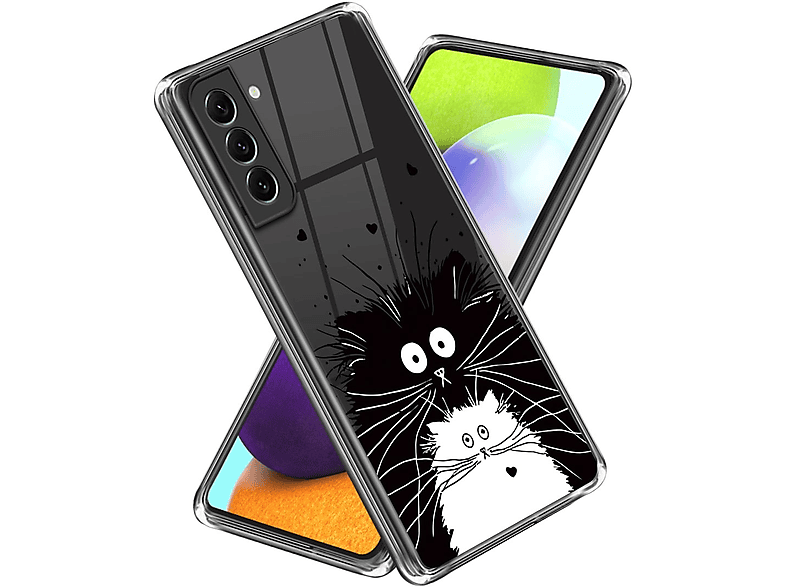 WIGENTO Design Muster Motiv 5G, Plus Aufdruck Samsung, & Transparent TPU Galaxy mit Backcover, robust, Hülle dünn S23
