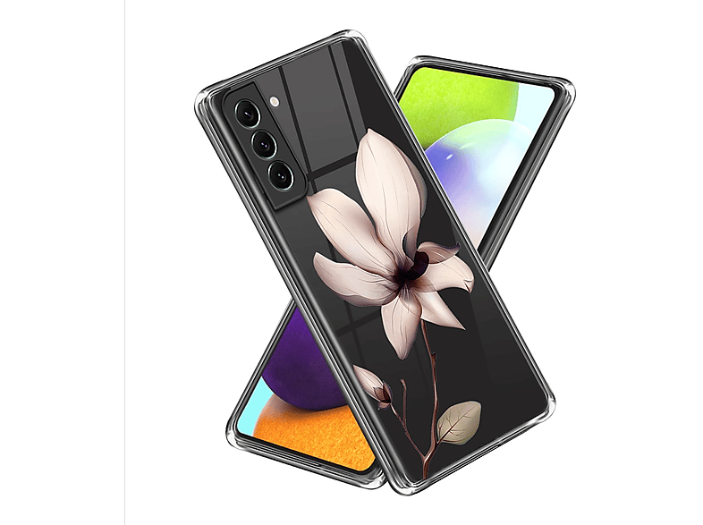 WIGENTO Design Muster Transparent Galaxy Motiv TPU S23 5G, mit Samsung, Plus & robust, dünn Hülle Aufdruck Backcover