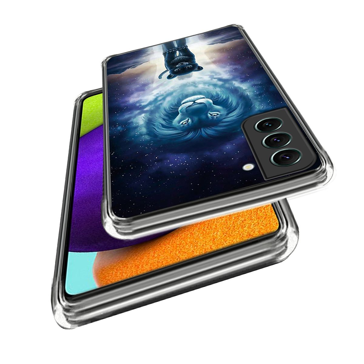 5G, TPU & Motiv Design Transparent robust, Muster Hülle Samsung, Galaxy S23 WIGENTO mit Backcover, Aufdruck dünn