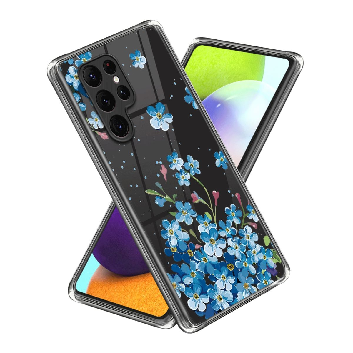 WIGENTO Design Muster mit Motiv Aufdruck TPU Samsung, S23 Backcover, Hülle & Ultra Transparent Galaxy robust, 5G, dünn